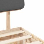 Bed Frame with Upholstered Headboard Dark Grey 180 x 200 cm