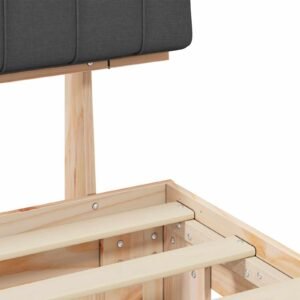 Bed Frame with Upholstered Headboard Dark Grey 180 x 200 cm