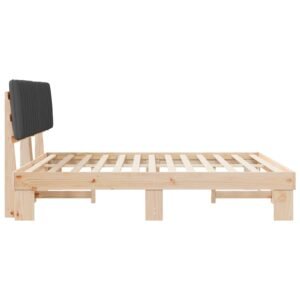 Bed Frame with Upholstered Headboard Dark Grey 180 x 200 cm