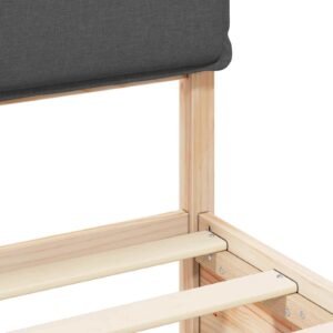 Bed Frame with Upholstered Headboard Dark Grey 180 x 200 cm