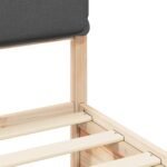 Bed Frame with Upholstered Headboard Dark Grey 150 x 200 cm