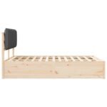 Bed Frame with Upholstered Headboard Dark Grey 150 x 200 cm