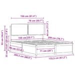 Bed Frame with Upholstered Headboard Dark Grey 150 x 200 cm