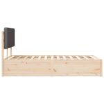 Bed Frame with Upholstered Headboard Dark Grey 150 x 200 cm