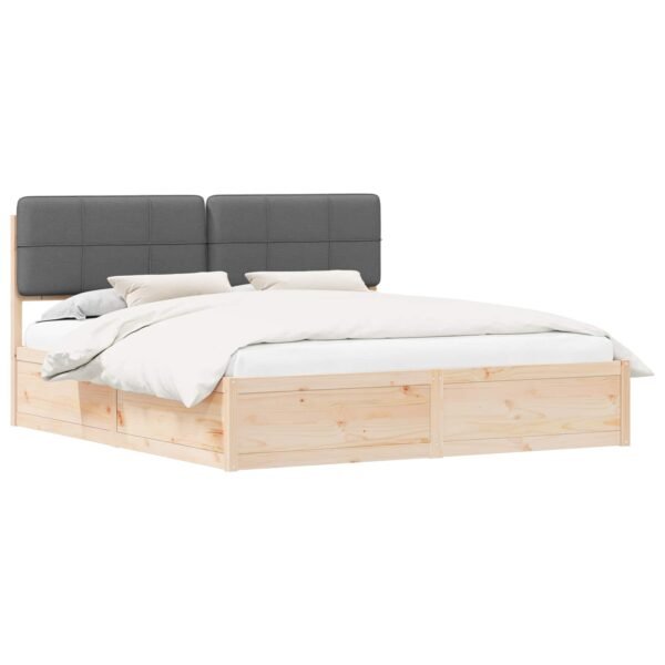 Bed Frame with Upholstered Headboard Dark Grey 180 x 200 cm
