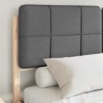 Bed Frame with Upholstered Headboard Dark Grey 150 x 200 cm