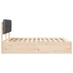 Bed Frame with Upholstered Headboard Dark Grey 150 x 200 cm