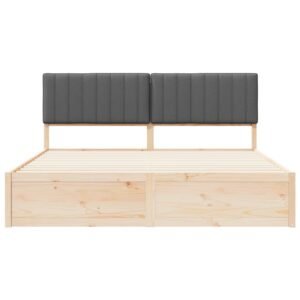 Bed Frame with Upholstered Headboard Dark Grey 180 x 200 cm