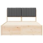 Bed Frame with Upholstered Headboard Dark Grey 135 x 190 cm