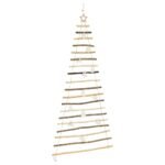 Christmas Tree with 100 LEDs Natural 180 cm Solid Ash wood