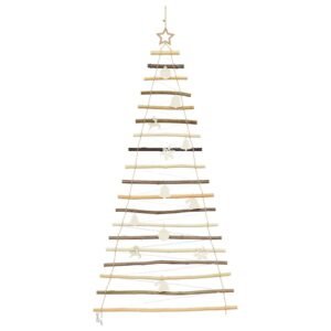 Christmas Tree with 100 LEDs Natural 180 cm Solid Ash wood