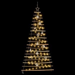 Christmas Tree with 100 LEDs Natural 180 cm Solid Ash wood