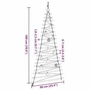 Christmas Tree with 100 LEDs Natural 180 cm Solid Ash wood