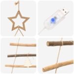 Christmas Tree with 130 LEDs Natural 210 cm Solid Ash wood