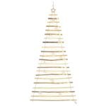Christmas Tree with 130 LEDs Natural 210 cm Solid Ash wood