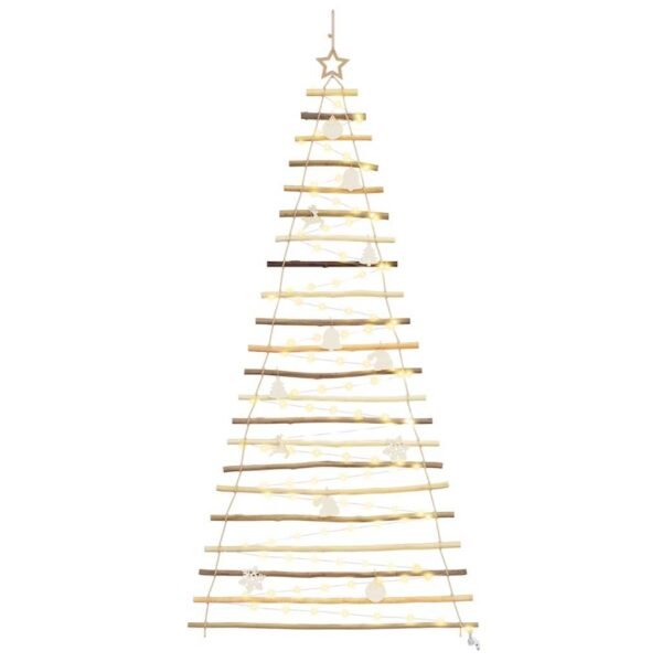 Christmas Tree with 130 LEDs Natural 210 cm Solid Ash wood