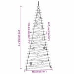 Christmas Tree with 130 LEDs Natural 210 cm Solid Ash wood