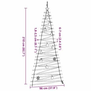 Christmas Tree with 130 LEDs Natural 210 cm Solid Ash wood