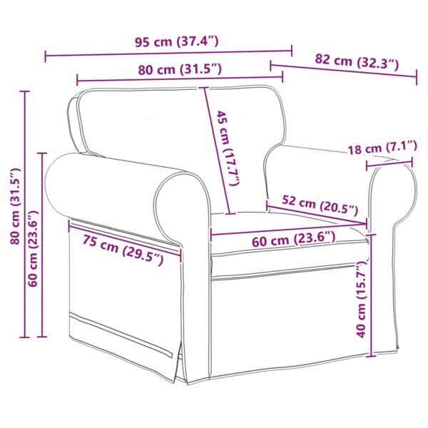 Sofa Black 95 x 82 x 80 cm Fabric