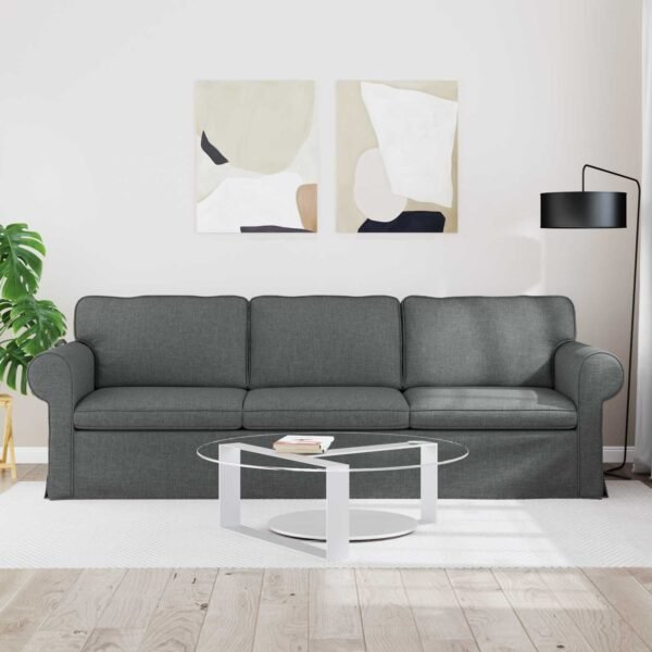 Sofa Dark Grey 245 x 82 x 80 cm Fabric