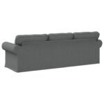 Sofa Dark Grey 245 x 82 x 80 cm Fabric