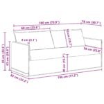 Sofa Black 196 x 82 x 85 cm Fabric