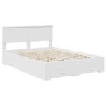 Bed Frame with Headboard White 150 x 200 cm Engineered Wood
