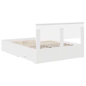 Bed Frame with Headboard White 150 x 200 cm Engineered Wood