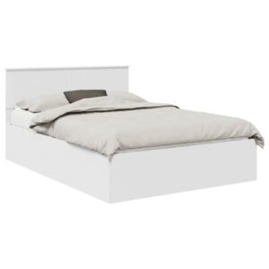 Bed Frame with Headboard White 150 x 200 cm Engineered Wood