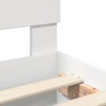 Bed Frame with Headboard White 135 x 190 cm Engineered Wood
