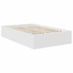 Bed Frame with Headboard White 135 x 190 cm Engineered Wood