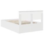 Bed Frame with Headboard White 135 x 190 cm Engineered Wood