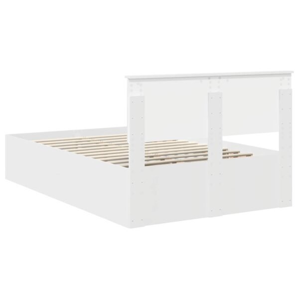 Bed Frame with Headboard White 135 x 190 cm Engineered Wood