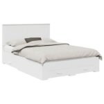 Bed Frame with Headboard White 150 x 200 cm Engineered Wood