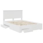 Bed Frame with Headboard White 150 x 200 cm Engineered Wood