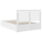 Bed Frame with Headboard White 150 x 200 cm Engineered Wood