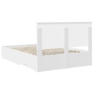 Bed Frame with Headboard White 150 x 200 cm Engineered Wood
