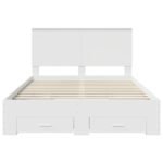 Bed Frame with Headboard White 150 x 200 cm Engineered Wood