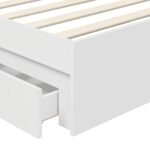 Storage Bed with Headboard White 90 x 190 cm Engineered Wood