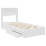 Storage Bed with Headboard White 90 x 190 cm Engineered Wood