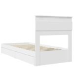 Storage Bed with Headboard White 90 x 190 cm Engineered Wood
