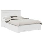 Bed Frame with Headboard White 150 x 200 cm Engineered Wood