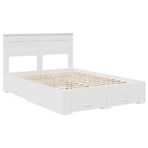 Bed Frame with Headboard White 150 x 200 cm Engineered Wood