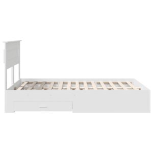 Bed Frame with Headboard White 150 x 200 cm Engineered Wood