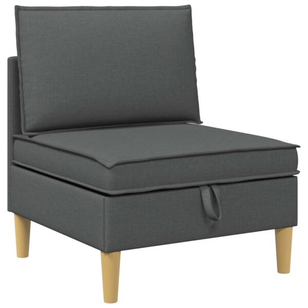 Living Room Furniture Set with Cushion 4 pcs Dark Grey Fabric