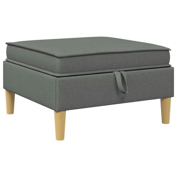 Living Room Furniture Set with Cushion 4 pcs Dark Grey Fabric