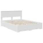 Bed Frame with Headboard White 150 x 200 cm Engineered Wood