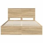 Bed Frame with Drawer Sonoma Oak 150 x 200 cm Engineered Wood