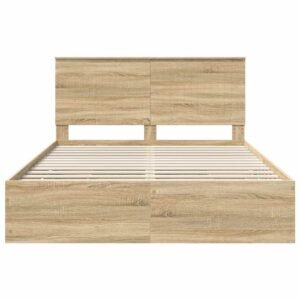 Bed Frame with Drawer Sonoma Oak 150 x 200 cm Engineered Wood