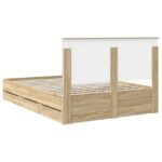 Bed Frame with Drawer Sonoma Oak 135 x 190 cm Engineered Wood